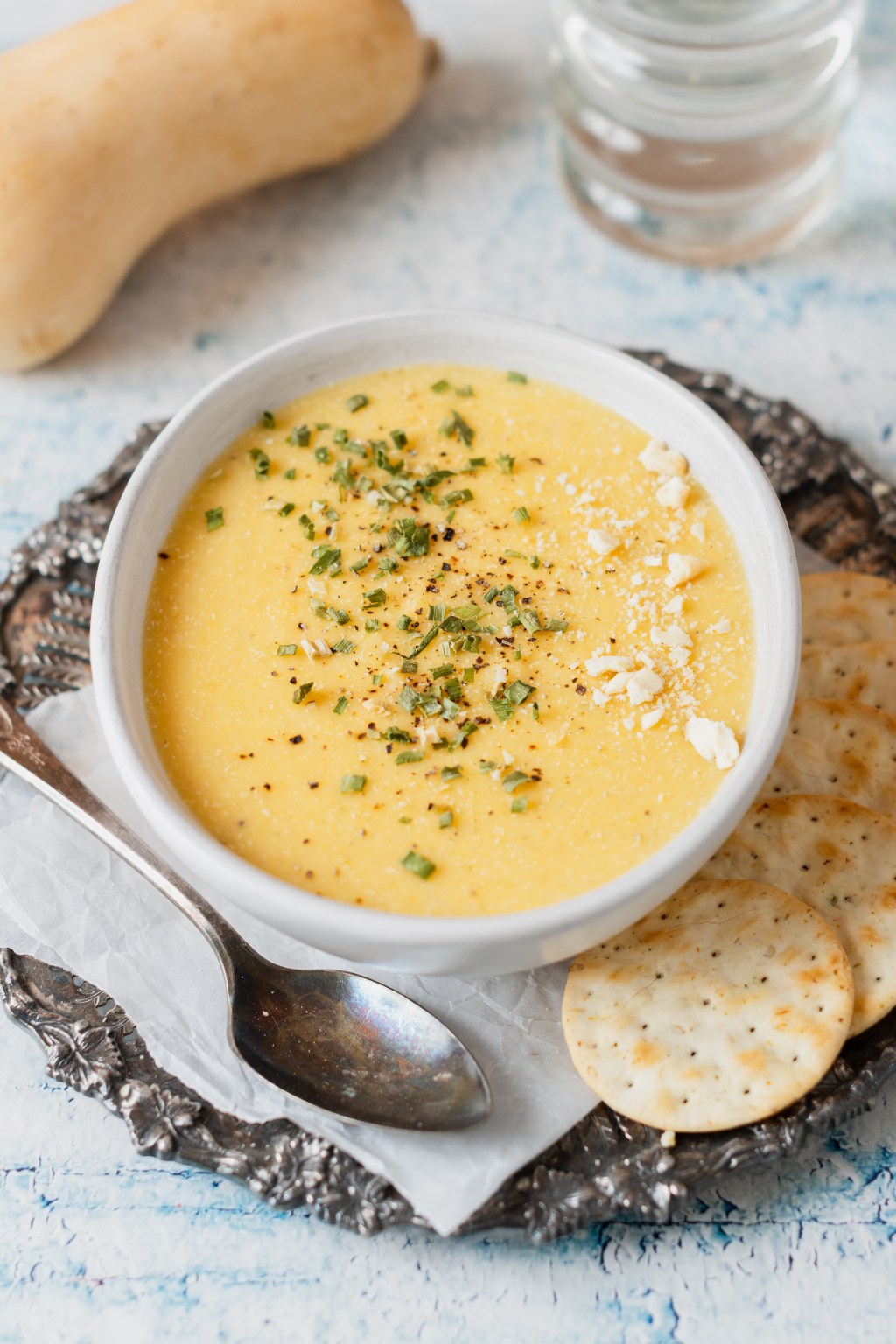 Potage courge butternut et lait de coco